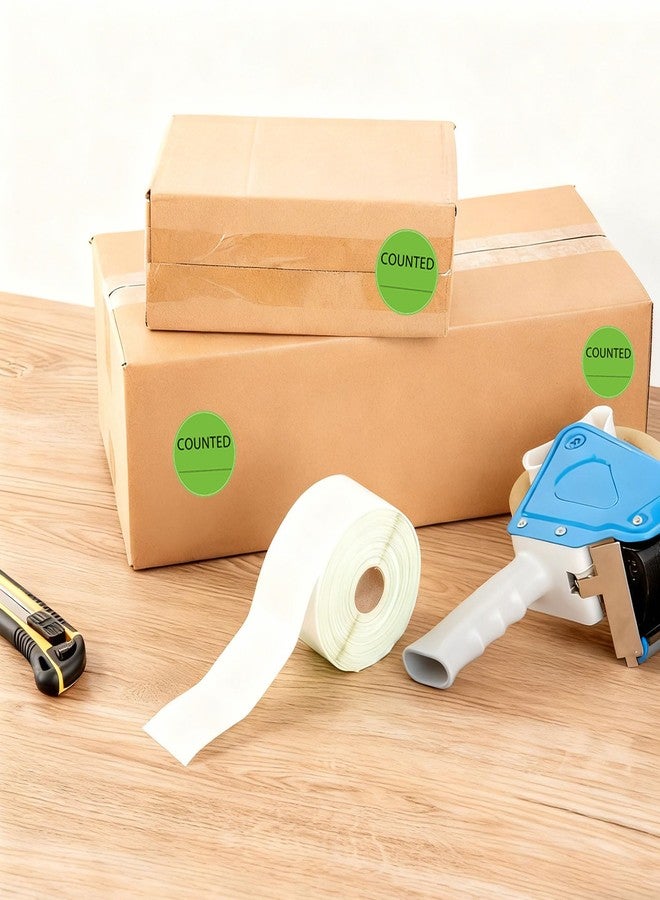wootile Counted Stickers 2 Inch Counted Inventory Control Labels 500 Pcs Counted Shipping Labels Round Circle Counted Stickers for Round Adhesive Writable Inventory Control Shipping and Inventory (Green) - Image 5
